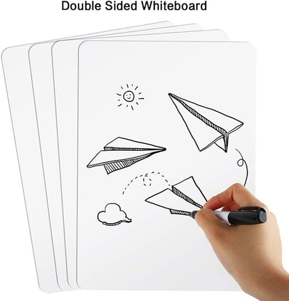 Dry Erase Lapboards, HERKKA 35 Pack Double Sided Dry Erase Lap Boards 9 x 12.5 Inch, 35 Markers, 35 Erasers, Small Dry Erase Boards for Students Classroom Teacher Supplie