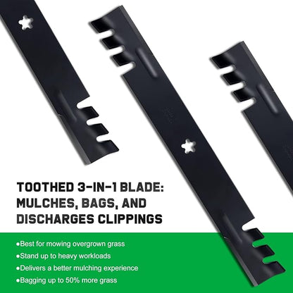 42 Inch Mower Mulching Blades for 134149 138971 Craftsman LT2000 LT1000 Poulan Pro Husqvarna 42" Deck Riding Lawn Mower Replace 532138971 532134149 138498 5-Point Star (2 Pack)