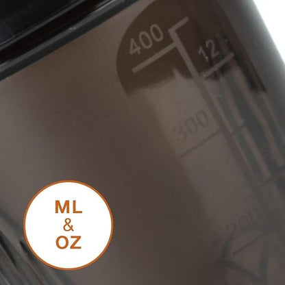 Shaker Bottle A Small Pure Pacific Blue 12Oz/400ml w. Measurement Marks & Stainless Whisk Blender Mixer Ball,BPA Free,Made of PP5,-4~248 ¬?F,Perfect for Nutrition/Protein/Keto/Juice Powder Shaking