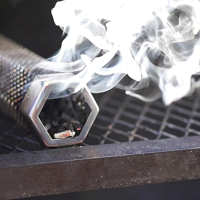 Pellet Smoker Tube, Pellet Charcoal BBQ Net, Stainless Steel BBQ Wood Pellet Tube Smoker with Ventilation Holes, Easy to Clean Reusable Grill Accessory for BBQ, Camping Essential 12Inch