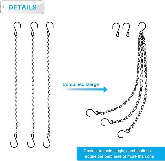 Patio Hanging Chain with Hooks Black Chain for Hanging Metal Decorative Chain for Hanging Planters Bird Feeders Signs Lanterns and Ornaments OutdoorIndoor Use (4 FT, 1 Piece)