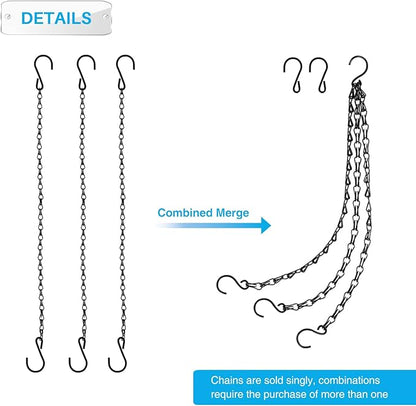 Patio Hanging Chain with Hooks Black Chain for Hanging Metal Decorative Chain for Hanging Planters Bird Feeders Signs Lanterns and Ornaments OutdoorIndoor Use (4 FT, 1 Piece)