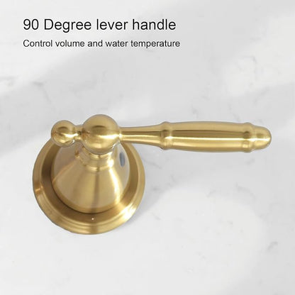 RKF Faucet- Replacement Lever Handles with Valve Faucet Accessory Faucet Parts Faucet Kit Brushed Gold W013