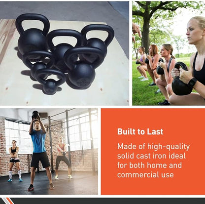 Body Sport Cast Iron Kettlebell, 40 lb. – At-Home Gym Equipment – Kettlebell Free Weights – Strength & Core Training Equipment – Cast Iron Resistance Workout Gear