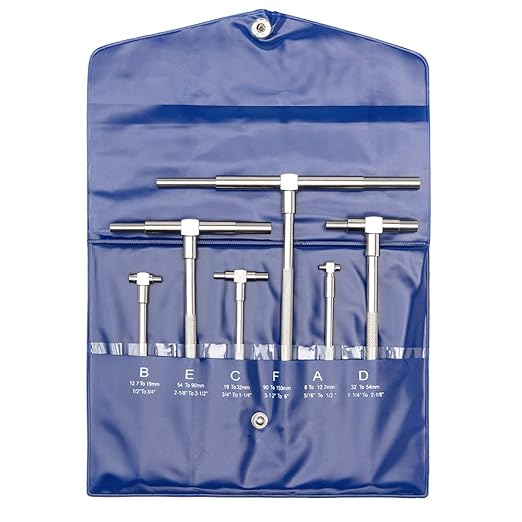 Beslands 6 Pc Telescoping Gage Set, 516" - 6" Range, T-Bore Hole Gauges wPouch, High Precision Telescopic Bore Gauge T-Gage Set (516" to 6")