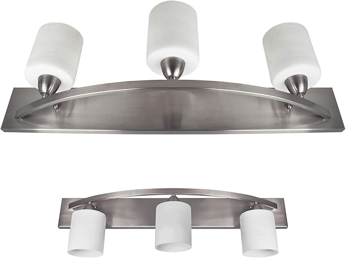 Nuk3y Modern Bathroom Vanity Light Fixture with Light Globe Brushed Nickel (Satin Nickel, 3 Lights)