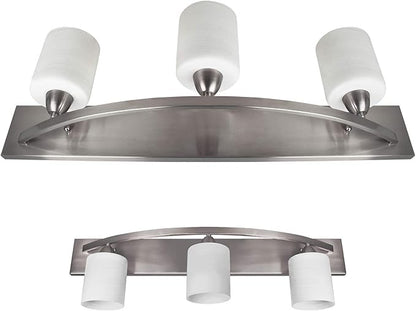 Nuk3y Modern Bathroom Vanity Light Fixture with Light Globe Brushed Nickel (Satin Nickel, 3 Lights)