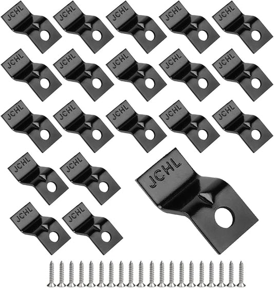 Table Desk Top Fasteners with Screws Black Heavy Duty Z Table Top Connectors Table ClipsTable Top Brackets, Set of 20 Packs (Include 20 Clips and 20 Screws) Black-20