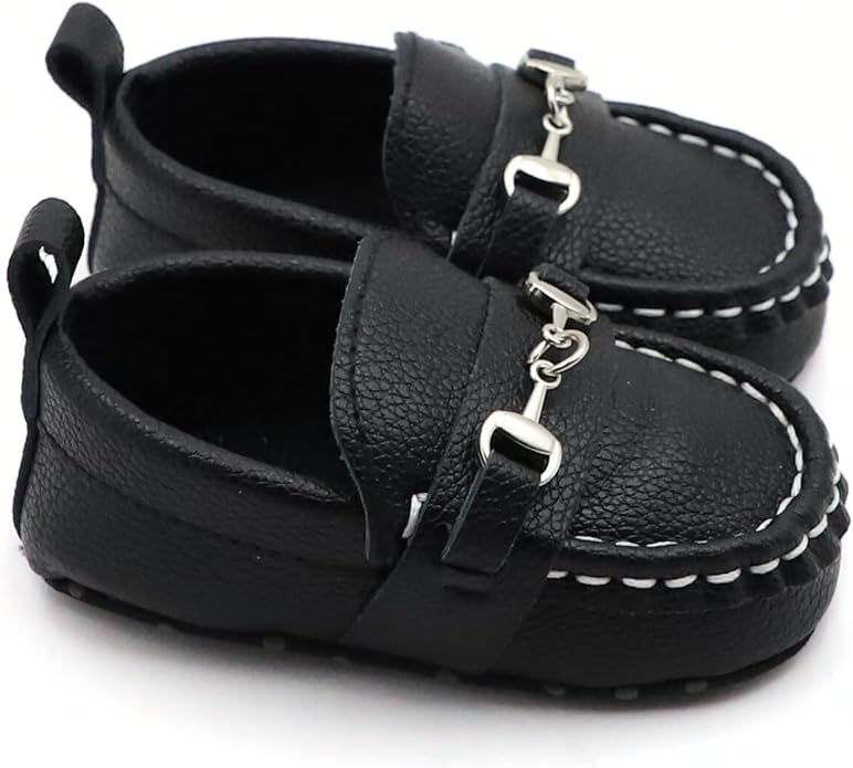 First Walking Shoes for Baby Boys Delightful Solid Color Slip-On Loafers, Lightweight, Non-Slip Flat