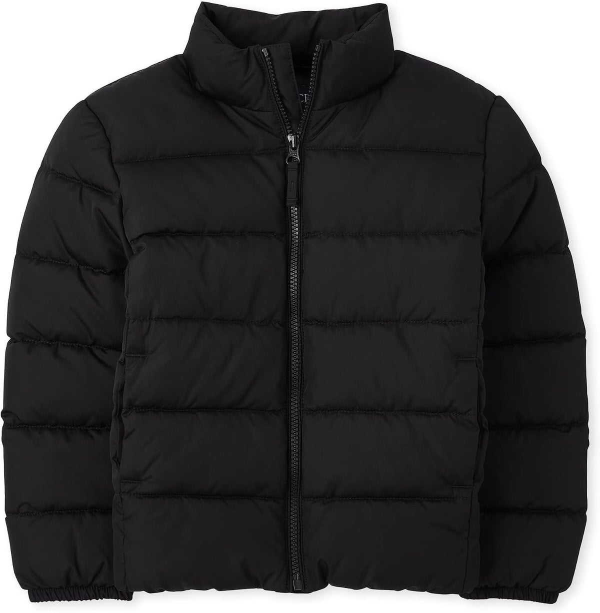 This puffer jacket from The Children's Place is perfect for cold weather with its wind and water-resistant polyester fabric and cozy lining.