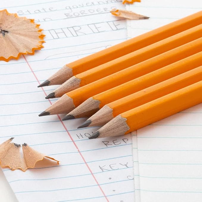30 Ct Yellow Pencils Wood Cased Unsharpened Eraser Graphite 2 HB School Exam