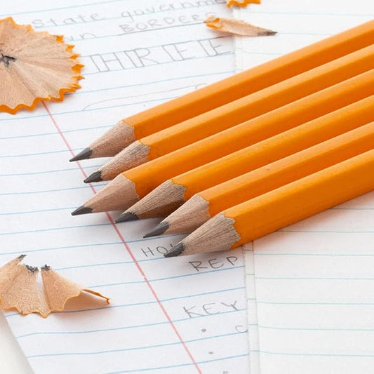 30 Ct Yellow Pencils Wood Cased Unsharpened Eraser Graphite 2 HB School Exam