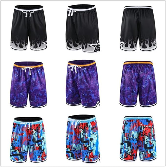 2/3 Pack Basketball Shorts with Zipper Pockets for Men,Active Athletic Shorts