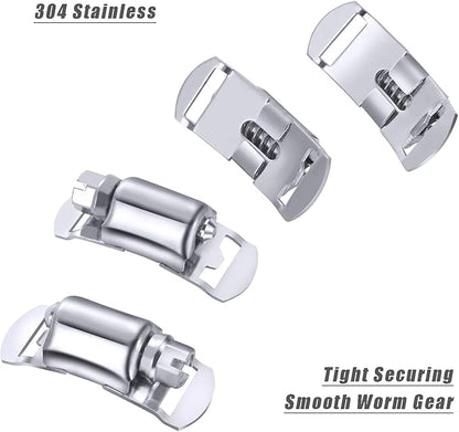 304 Stainless Steel Hose Clamp Assortment Kit DIY, Cut-To-Fit 12 FT Metal Strap8 Stronger Fasteners,Large Adjustable Worm Gear Band Hose Clamps Screw Clamps Duct Pipe Metal Clamp Strapping