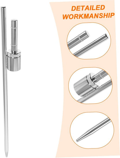 YARNOW Stainless Steel Flag Pole Holder Ground Stake Silver Flag Spike Ground Stake Flag Pole Support