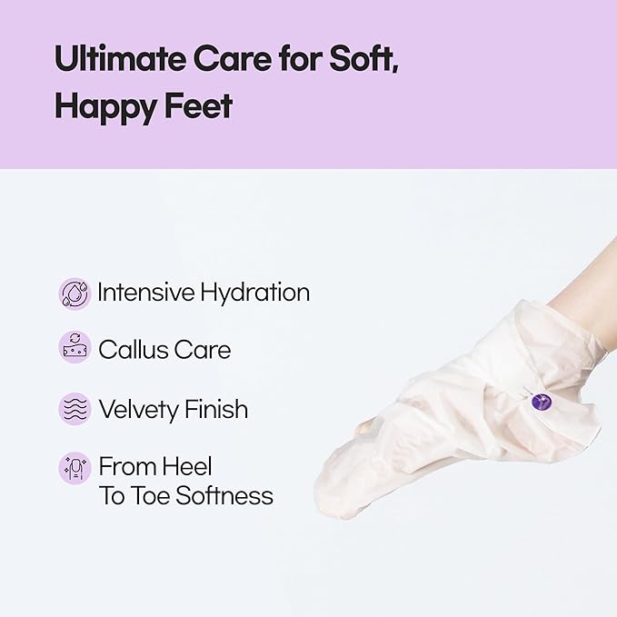 Epielle Relaxing Foot Masks, 6 Pairs Deep Moisturizing Socks for Dry Feet & Cracked Heels, Soften Skin with Melatonin & Lavender Extract, Korean Skin Care, Foot Spa Gifts for Women