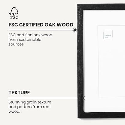 Opposite Wall - 16x20 in - Black Solid Oak Wood Picture Frame - Lightweight, Versatile & Shatterproof - Wall Hanging Poster or Photo Frame - Wall Decor for Office, Gallery & Home
