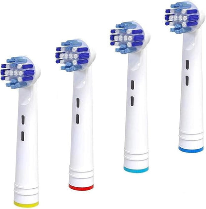 Replacement Brush Heads Compatible with OralB Braun- Pack of 4 Professional Electric Toothbrush Heads- Precision Refills for Oral-b 7000, Clean, Oral B Pro 1000, 9600, 500, 3000, 8000, Vitality Plus!