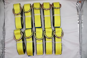 Xtreme 2" X 8 Ft Lasso Strap with D Ring Auto Tie Down Wheel Lift Straps (2)