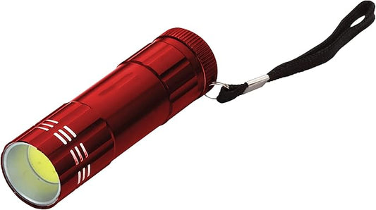 GoGreen Power GG-113-COBRD - COB LED Flashlight with batteries, Red