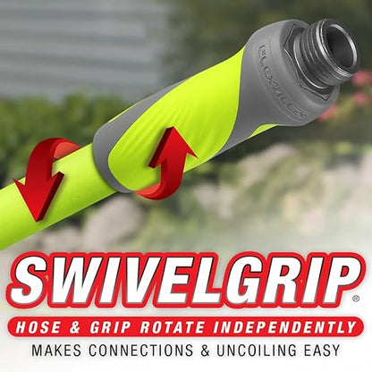 Flexzilla Garden Hose with SwivelGrip, 5/8 in. x 50 ft., Heavy Duty, Lightweight, Drinking Water Safe, ZillaGreen - HFZG550YWS-E