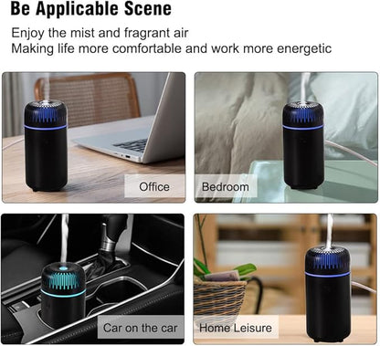 Unee Car Diffuser, 100ml USB Plug-in Mini Humidifier Diffuser for Essential Oil Diffuser Car Air Freshener Aromatherapy Diffuser(Black)