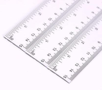 1 Piece 15 cm Reusable Plastic Transparent Ruler Double-Sided Printing inch cm Nice Processing