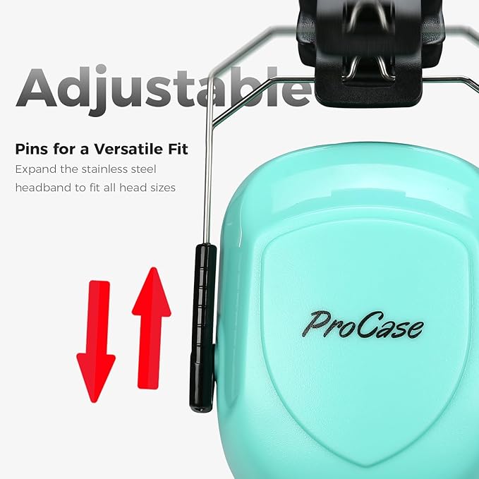 ProCase Noise Reduction Ear Muffs, Sound Proof Ear Protection, NRR 28dB Noise Cancelling Headphones for Adults Kids Autism, Hearing Protection for Shooting Gun Range Mowing -Teal