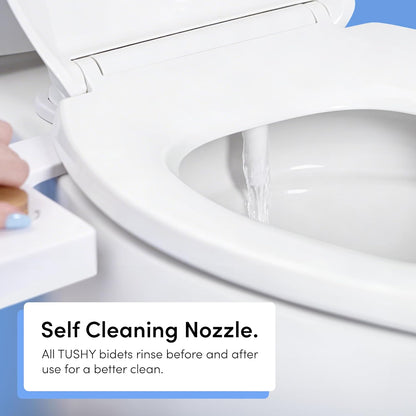 TUSHY Classic 3.0 Bidet Toilet Seat Attachment, Brushed Nickel Non-Electric, Self Cleaning Water Sprayer, Adjustable Pressure Nozzle, Angle Control, Easy Home Installation