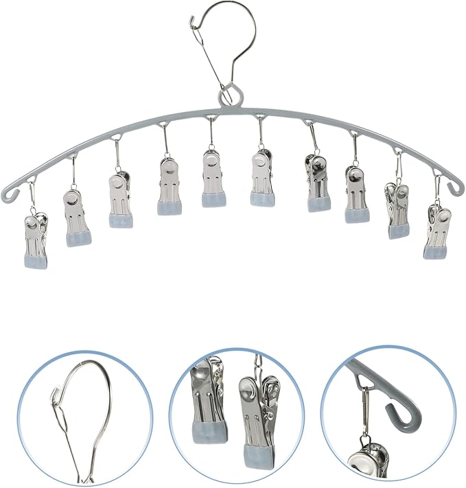 Multi-Functional Stainless Steel Sock Drying Rack Hat Hanger Organizer Space Saver Hanger for Laundry