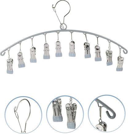Multi-Functional Stainless Steel Sock Drying Rack Hat Hanger Organizer Space Saver Hanger for Laundry