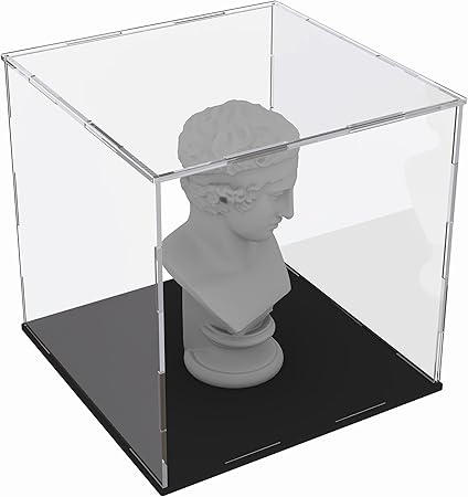 Acrylic Display Case for Collectibles and Toys, Versatile Clear Acrylic Display Box with Black Base for Action Figures and Souvenirs, 9-inch