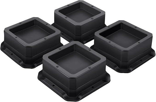 Furniture Risers 1 Inch,Bed Risers Heavy Duty,Desk Risers for Chair and Table Legs Elevation ,Bed Lifts Risers (4 Pack, Black)