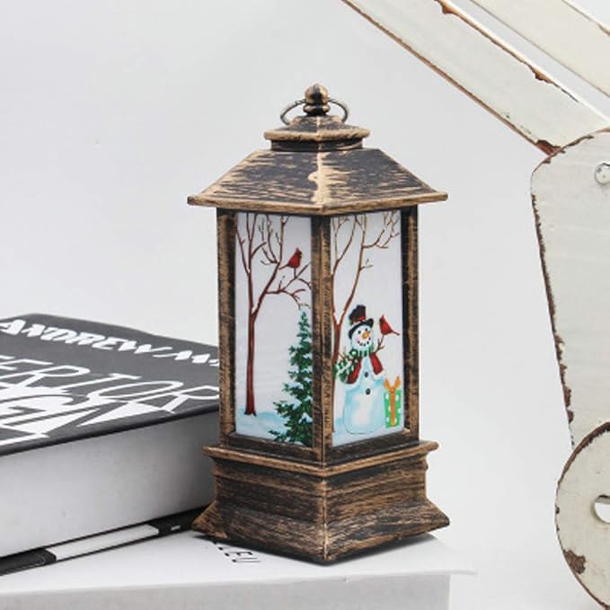 2pcs Christmas Snowman Lantern Night Lamp Decorative LED Light Desktop Bedroom Festive Tabletop Decoration Battery Operated Christmas Lanterns