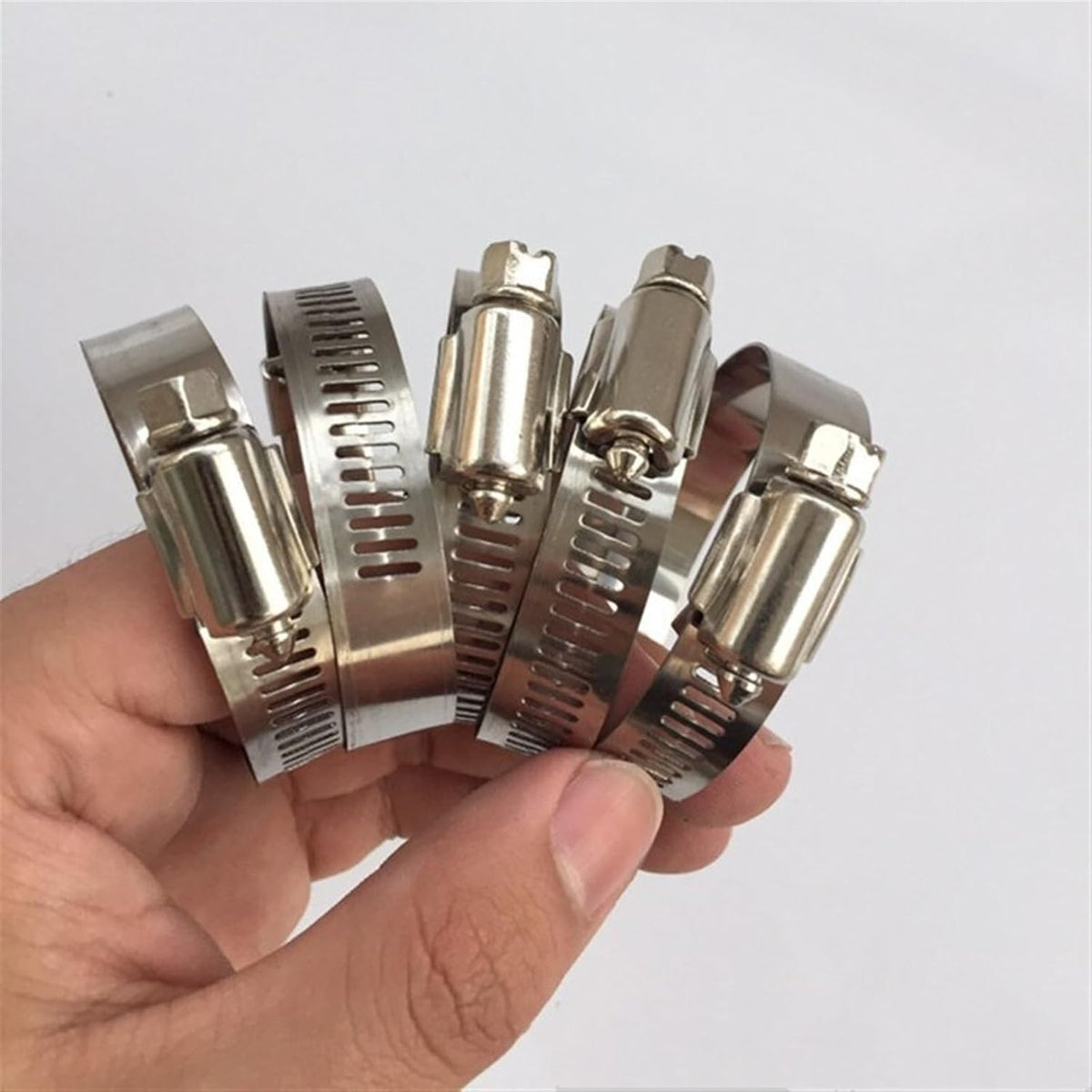 60 PCS/Box Multi Size 8mm-38mm Stainless Steel Hoop Clamp Hose Clamp Stainless Steel Set automotive pipes clip Fixed tool Pipe Clamps