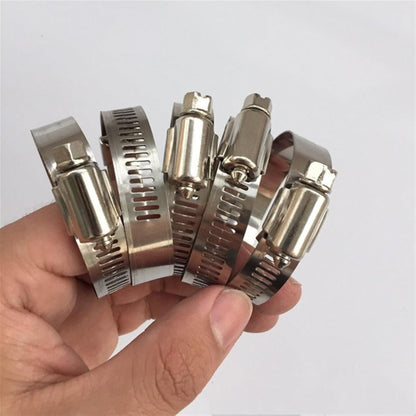 60 PCS/Box Multi Size 8mm-38mm Stainless Steel Hoop Clamp Hose Clamp Stainless Steel Set automotive pipes clip Fixed tool Pipe Clamps