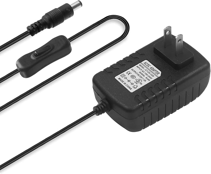 12V 2A universal power adapter with switch,AC100-240V to DC12V power driver transformer,power plugcable length 90cm (jack 5.52.1mm) compatible with TV boxes,LED light strips,routers,cameras