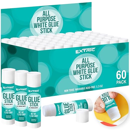 Bulk glue sticks for classrooms, white glue sticks for children, 36 units, 1.3 ounces, washable for all purpose, for children, school and home