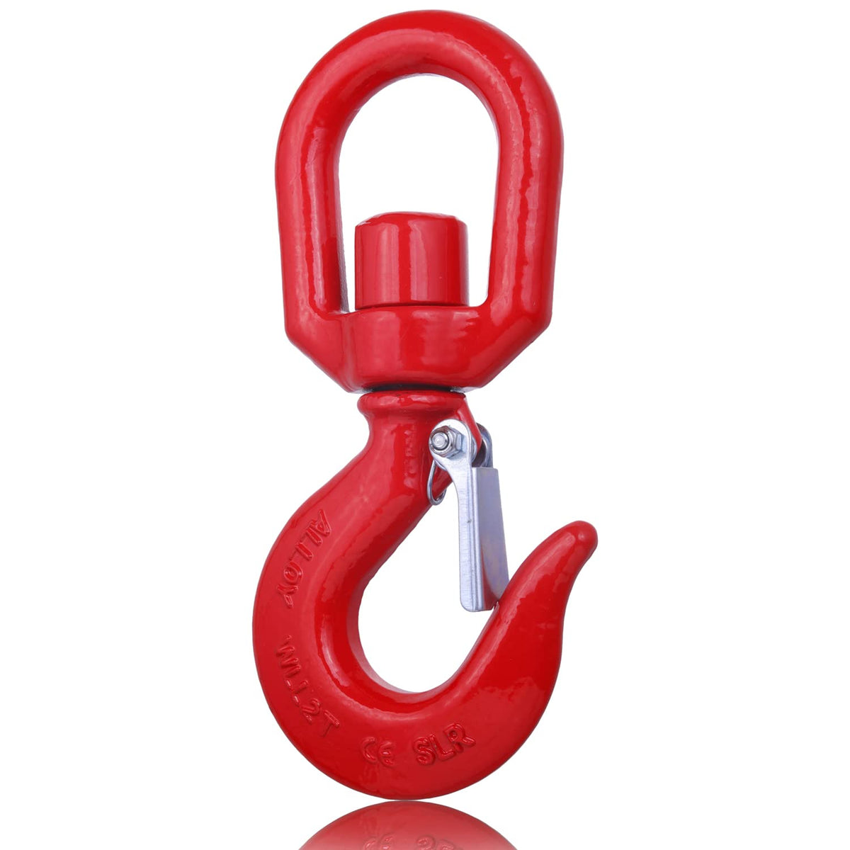 3 Ton Swivel Lifting Hook Heavy Duty, Round Rotating Hook with Safety Latch, High Quality Alloy Steel Resistant Corrosion for Lifting Chains Port Transportation Factory 3T