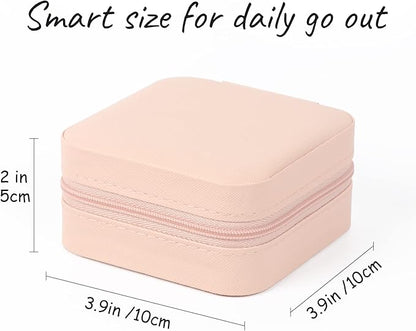 Travel Jewelry Case Small Jewelry Box Jewelry Organizer Storage Case Portable PU Leather Mini Jewelry Travel Case for Girls Womens Earring, Necklace, Rings,Bracelets