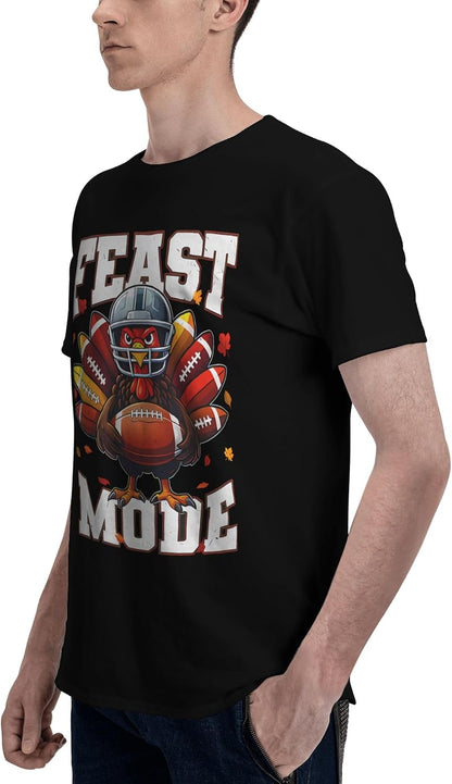 Football Turkey Autumn Leaves Shirts for Women Mens Short Sleeves Dress T-Shirt Crew Neck Shirt Work Tee Casual Tops .