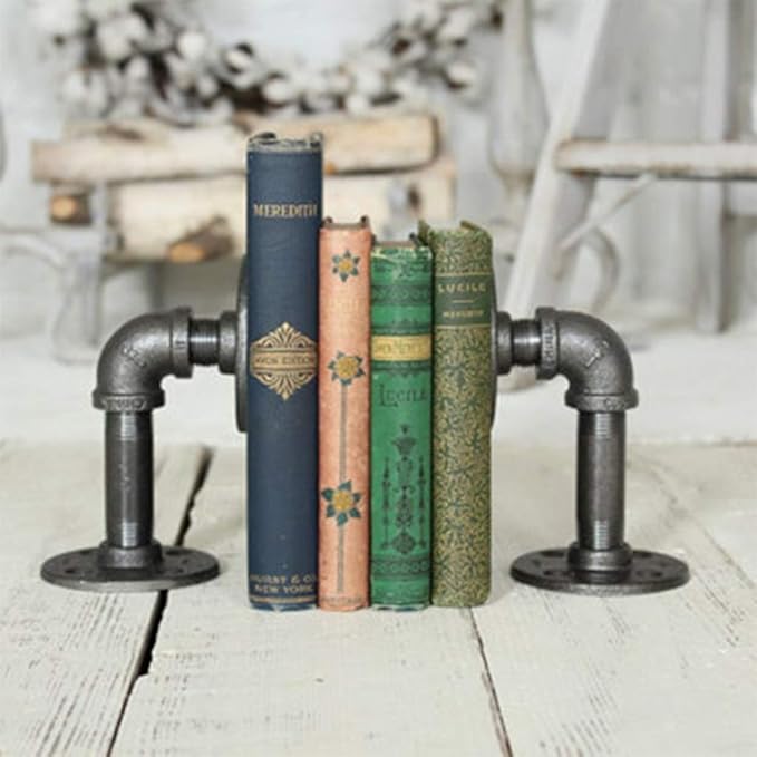 JHSLXD Industrial Style Water Pipe Bookshelf Creative Metal Wrought Iron Shelf Support Decorative Bracket,B Style