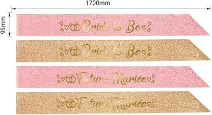 Rose Gold Glitter Bride to Be Sash Bridal Shower Sash Hen Night Bachelorette Party Decorations Party Favors