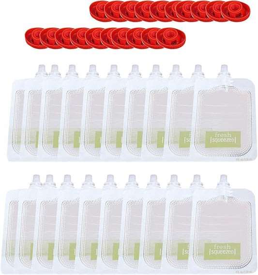 HELLORSO Silicone Food Pouches Reusable Baby Food Baby Food Maker Storage Kitchen,Dining Bar Brew Bags Reusable 1 (B, One Size)
