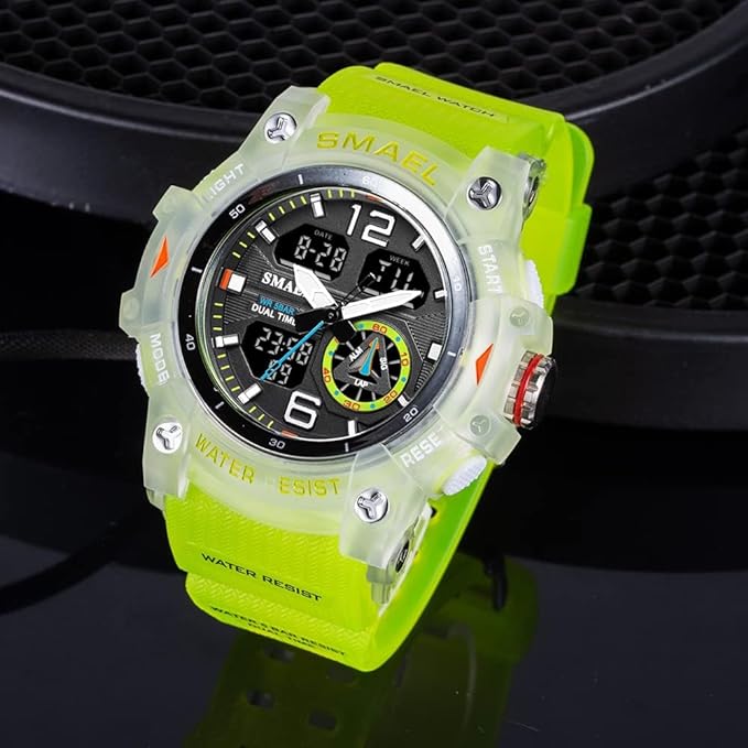 Gosasa Men's Large Face Outdoor Sports Watches Military S-Shock Watch Waterproof, Backlight, Alarm, Stopwatch Features - Rugged Wristwatch for Training, Hiking, and Adventure
