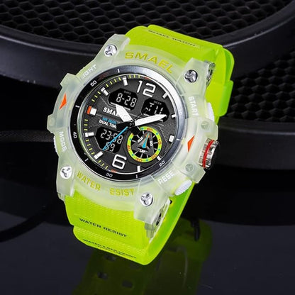 Gosasa Men's Large Face Outdoor Sports Watches Military S-Shock Watch Waterproof, Backlight, Alarm, Stopwatch Features - Rugged Wristwatch for Training, Hiking, and Adventure