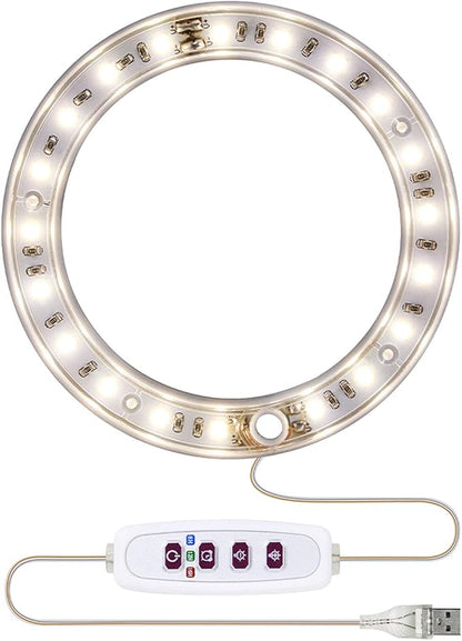 LED Grow Lights, Full Spectrum LED Plant Light,Plant Growing Light with 360-Degree Circular Ring Lamp, Plant Light for Indoor Plants, Succulent, Micro Landscape(one Head)