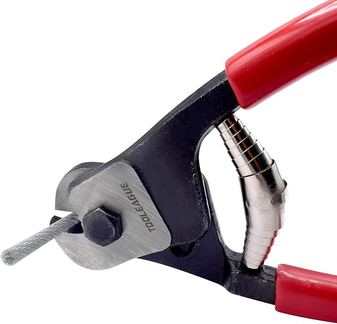 TOOLEAGUE Heavy Duty Cable Wire Cutters, 8 Inches Stainless Steel Wire Rope Cutter for Cable Deck Railing, Decking, Wire Seals,Aircraft Bicycle