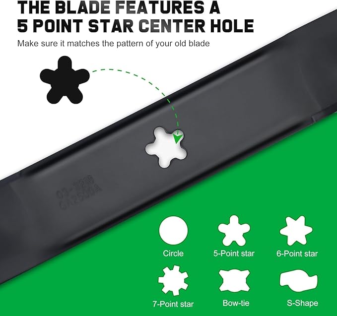 134149 42" Mulching Blade for Craftsman LT2000 LT1000 YS4500 Replace 422719 532134149 Husqvarna Poulan Pro 42 inch Deck Riding Lawn Mower 5 Point Star (2 Pack)