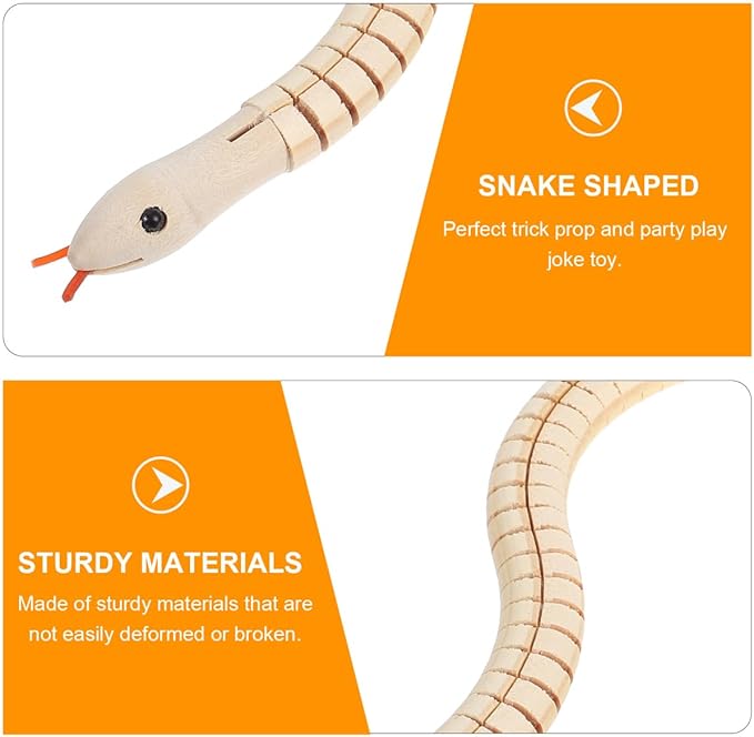 Unfinished Wooden Wiggly Snakes Toy: Jointed Flexible Wood Snake to Paint 6pcs Blank Animal Model for DIY Arts Crafts Birthday Party Favors